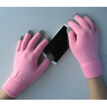 10g Polyester Liner Five Finger Pink Touch Screen Glove